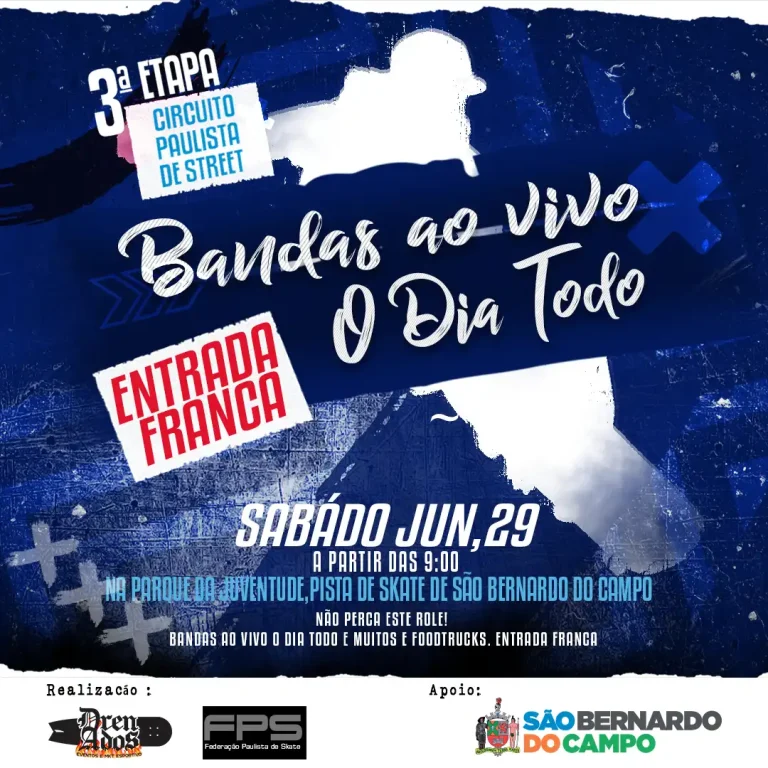 Imagem criada com o pacote Adobe, utilizando Photoshop e Illustrator, para divulgar um evento nas redes sociais. O design atrativo e profissional destaca informações essenciais, como data, local e atrações, aumentando o engajamento e a participação do público."